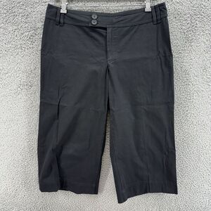 Banana Republic Women's 12 Stretch Black Straight Leg Capri Dress‎ Pants READ